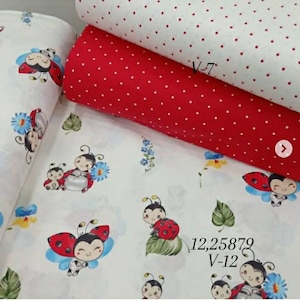 Ladybird Red, Yellow Poszewka na kołdrę dla chłopców i dziewcząt 100% bawełna organiczna Zestaw pościeli dla małych dzieci, Poszewka na kołdrę, Zestaw prześcieradeł, Pościel do pokoju dziecięcego, Pościel do łóżeczka