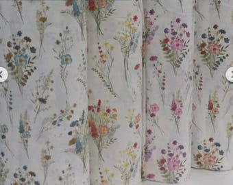 Spring  Floral Organic Cotton Duvet Cover Set, Red Teal Salmon Pink Light Lavender 100% Turkish Organic Cotton Twin, Full, Queen or Any Size