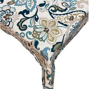 Floral Patterned  Panama Linen Tablecloths Stain and Water Repellent Round Square Rectangular Oval or Any Size Runner Napkins Plain Color
