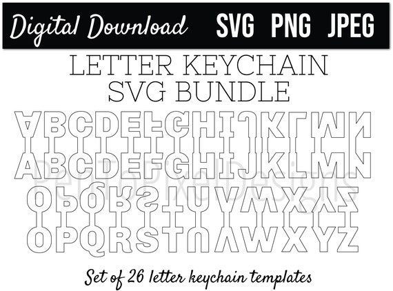 Download Letter Keychain Template Svg Bundle Keychain Blank Svg Etsy