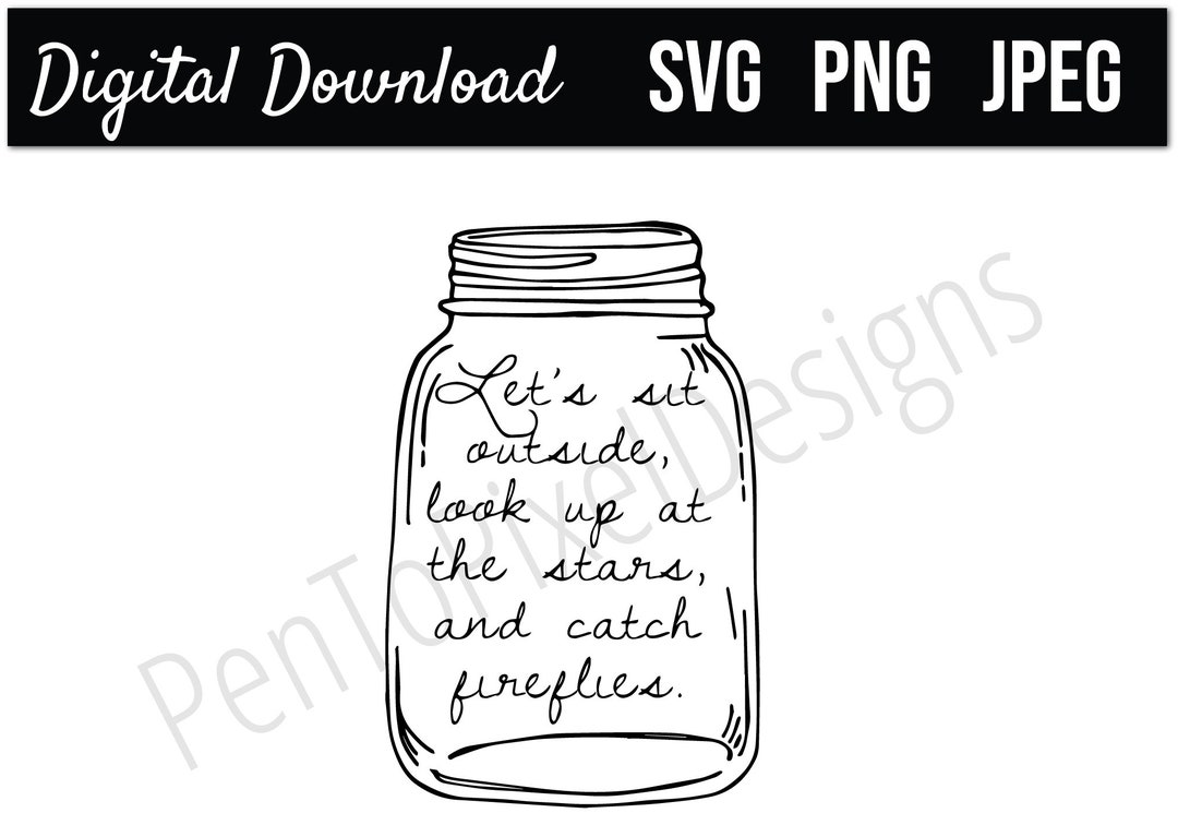 Firefly Jar SVG Firefly SVG Printable Wall Art Fireflies - Etsy