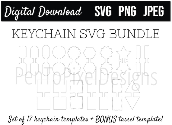 Download Keychain Template Svg Bundle Keychain Blank Svg Files Etsy