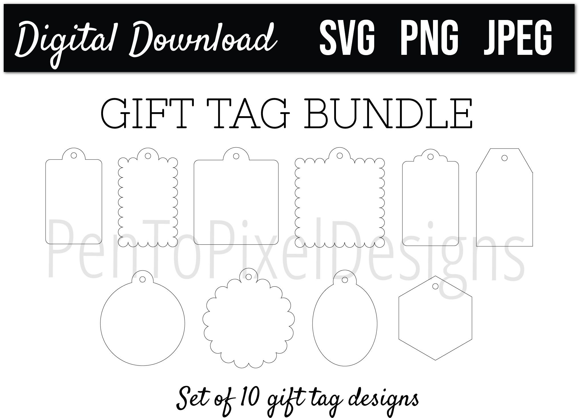 Gift Tag SVG Bundle, DIY Gift Tags Etsy UK