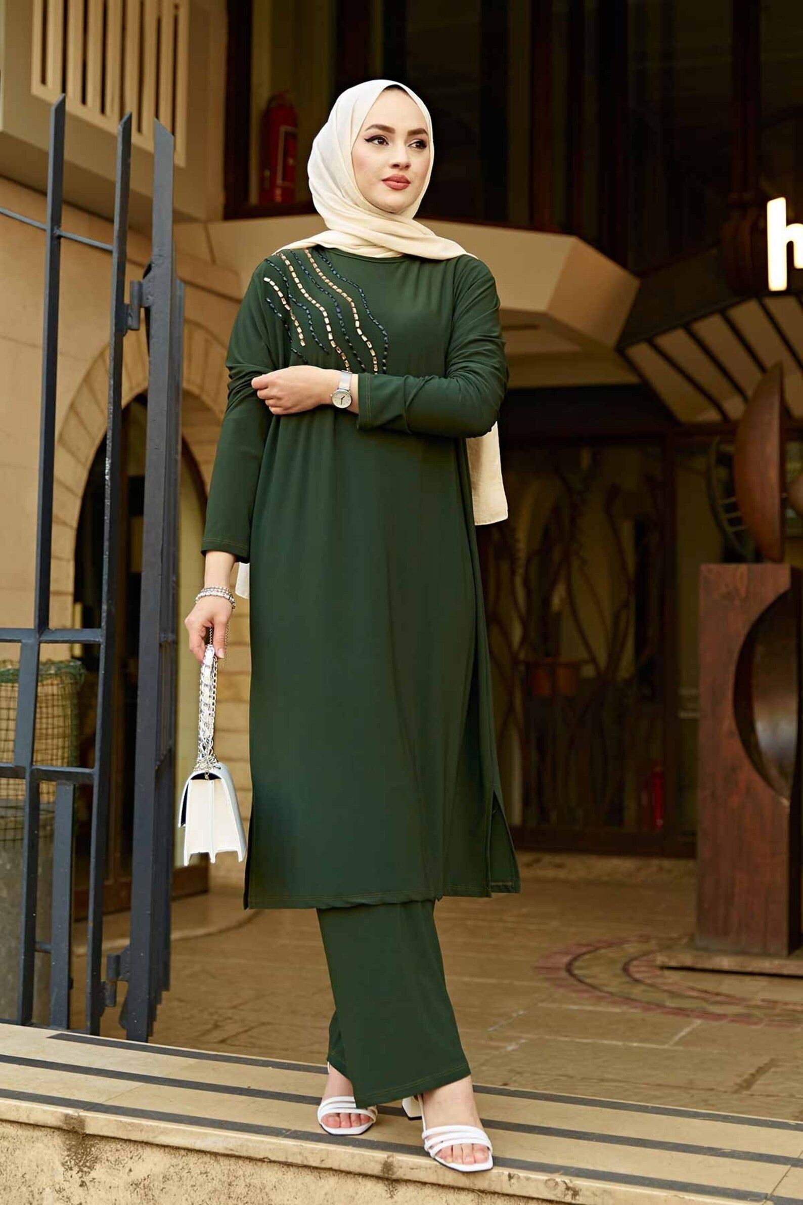 Elegant Tunic&Pant Set Khaki islamic Clothes Modern Dress Etsy