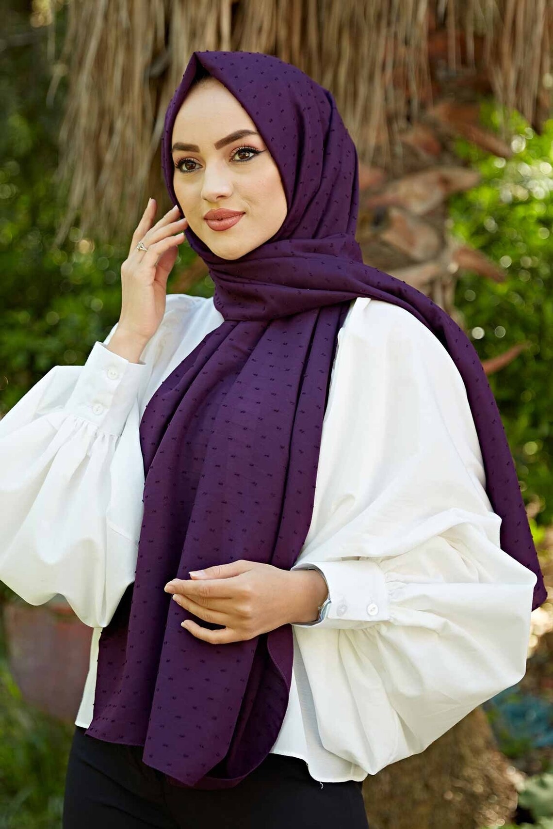 Fashion Design Cotton Shawl Purple Hijab Scarf Scarf | Etsy