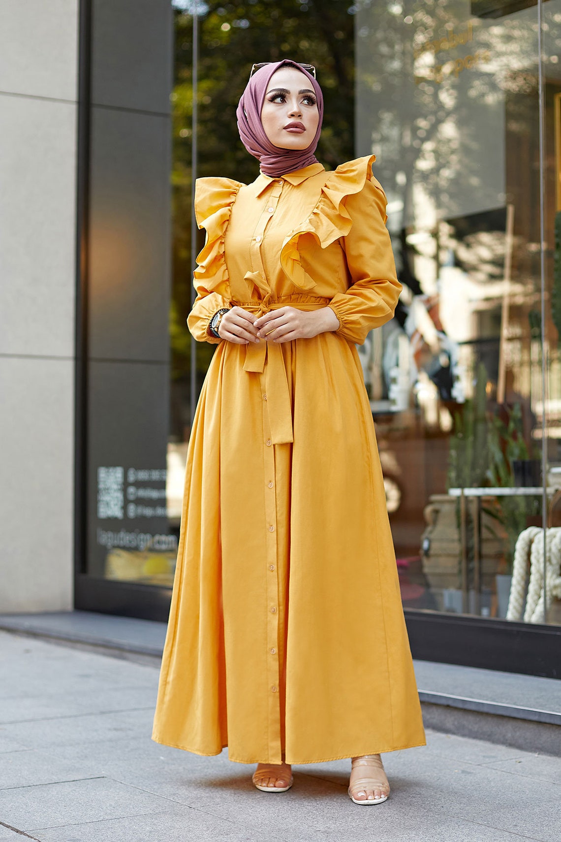 Yellow Muslim Dress Muslim Clothes Modern Dress islamic Etsy