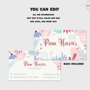 Business Card Template Printable DIY Business Card Instant - Etsy