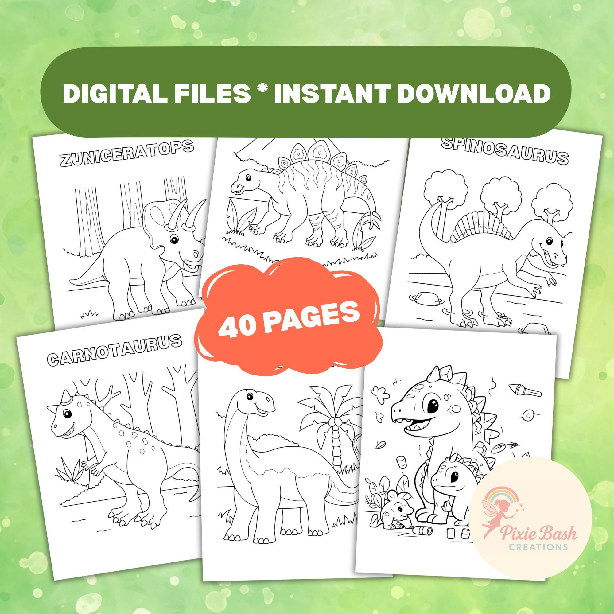 Dinosaur Coloring Pages for Kids, Dinosaur Coloring Book Printable Pdf ...