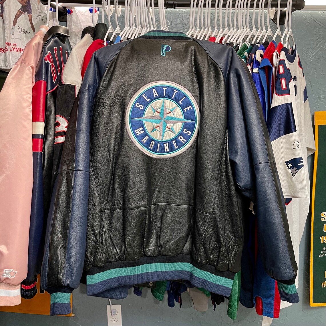 Mens Pro Player Seattle Mariners Leather Jacket Etsy