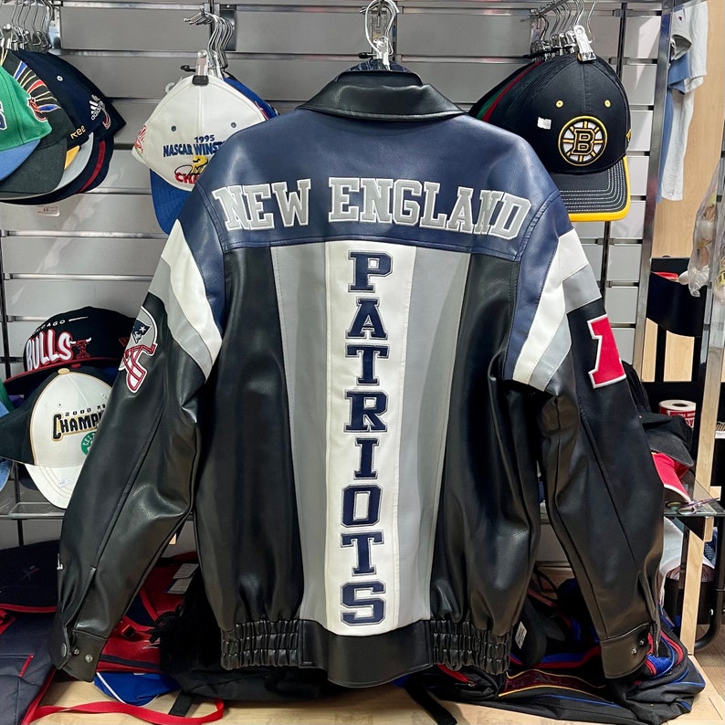 Mens NFL GIII New England Patriots Faux Leather Jacket Etsy