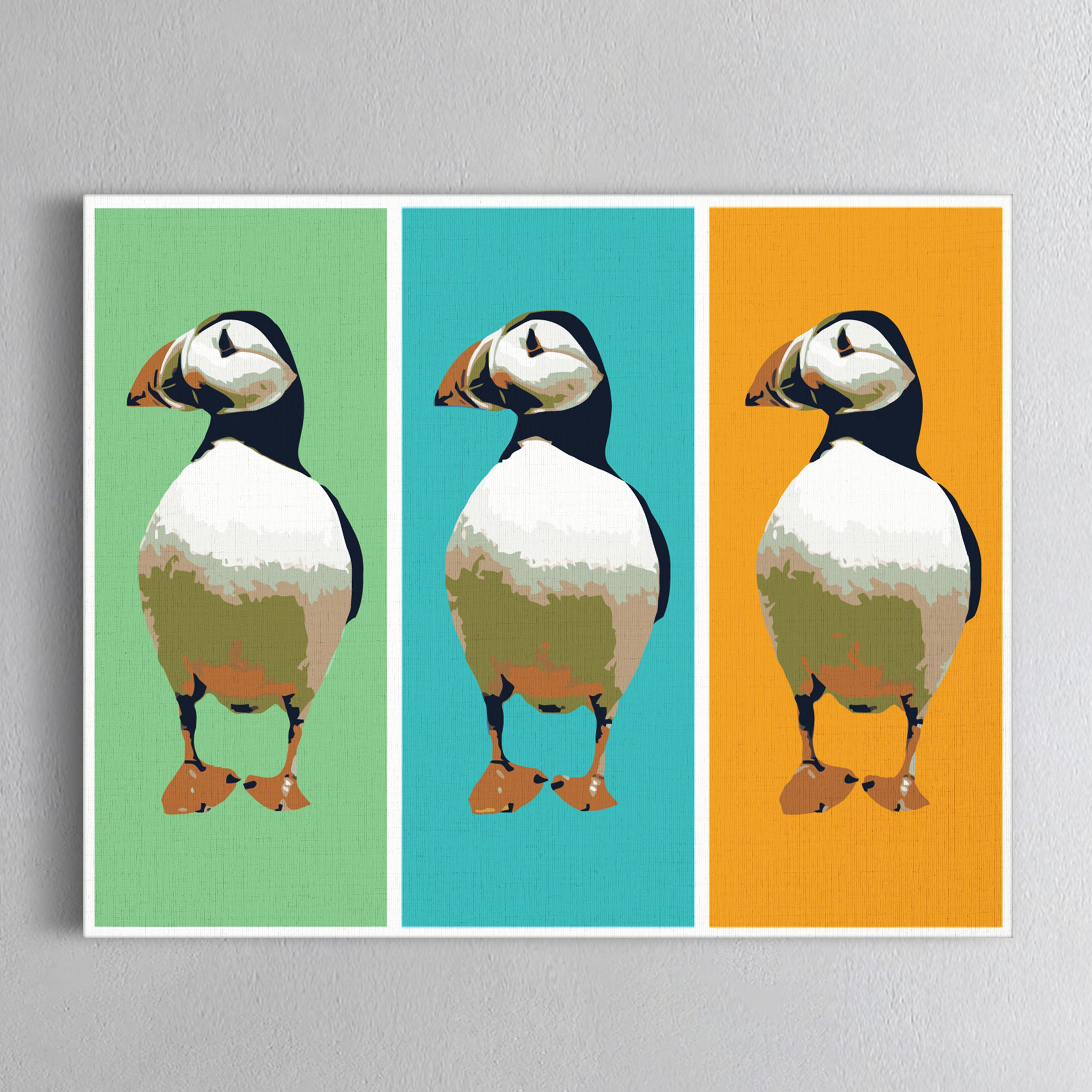 Penguin Painting By Numbers Kit Pop Art Paint By Number Etsy