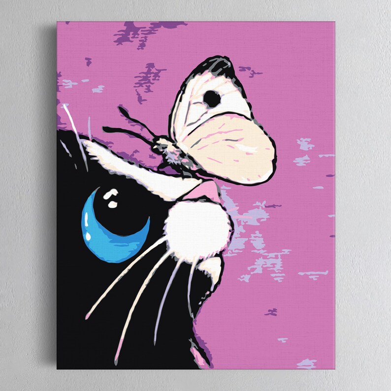 Acrylic Painting Home Decor Butterfly DIY Paint by Number Kit Pets paints by number DIY kit Cat Art Design Decor Unique Design