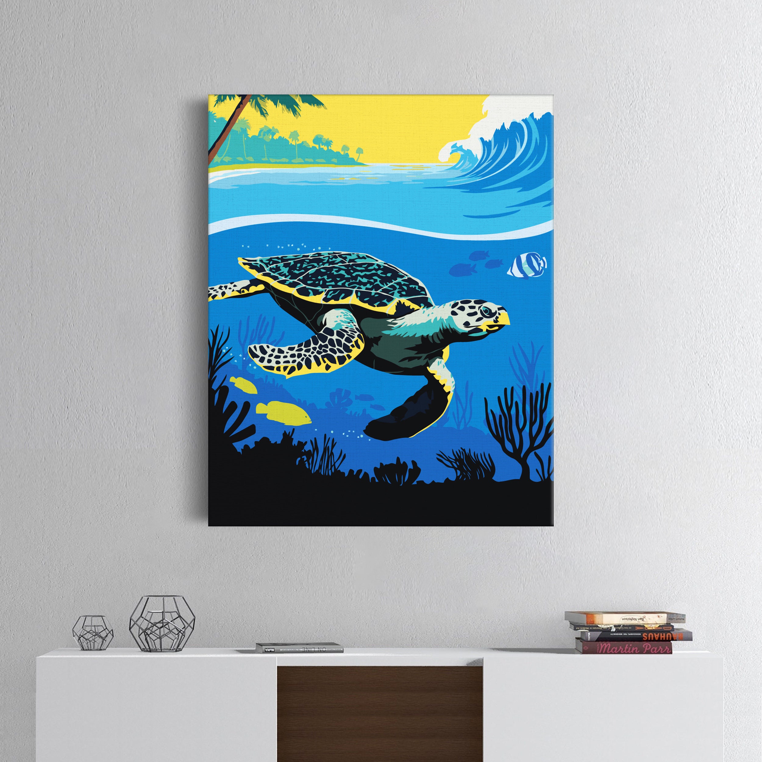 Turtle HandMade DIY Painting by Numbers Set Sea Life for Etsy