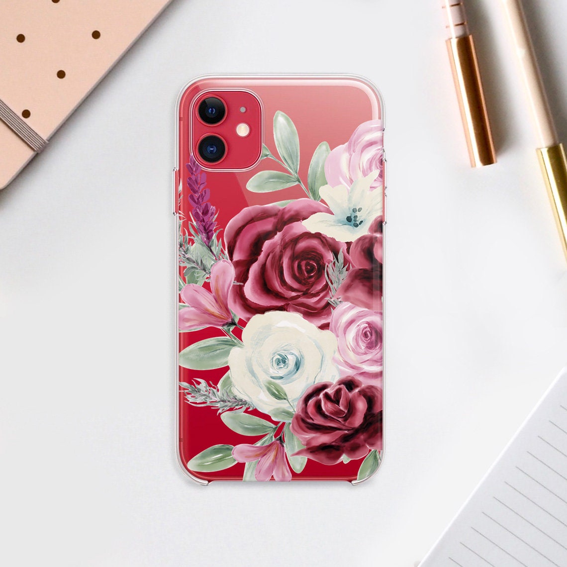 Pink Roses iPhone 11 Case For Women iPhone 11 Pro Max Case Red Etsy