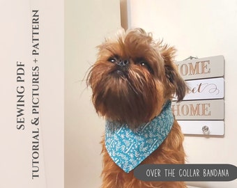 Dog & Cat Bandana Sewing Tutorial PDF Pattern, 4 Sizes (Digital Download)