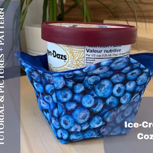 Ice-Cream COZY sewing PDF tutorial with detailed instructions, pattern, and pictures (Ice-Cream Cozy • Bowl Cozies •  Ice-cream Holder)