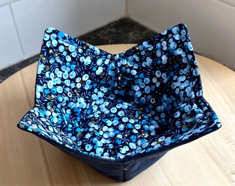 Bowl Cozy (bowl holder, bowl hot pad, bowl cozies )//100% Cotton Fabric and Batting//Reusable & Reversible