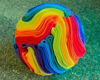 ULTRA-DENSE Fleece Snuffle Ball Medium & Large | Pet Enrichment Toy/Slow Feeder | Custom Colours Available