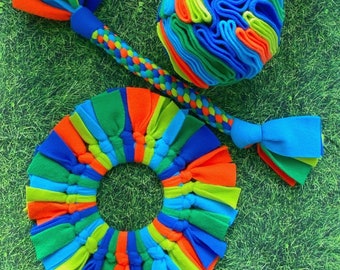 Puppy Enrichment Bundle | Snuffle Ball, Tug Toy & Frisbee | Custom Colours