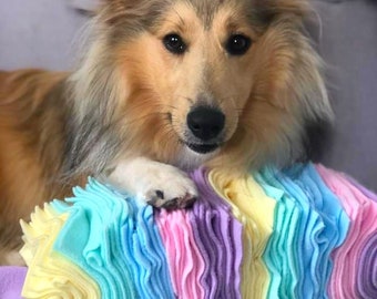 Fleece Snuffle Roll Enrichment Dog Toy | Slow Feeder | Canine Enrichment | 5 Lengths and Custom Colours