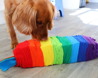 Fleece Snuffle Roll Enrichment Dog Toy | Slow Feeder & Boredom Buster | 5 Lengths + Custom Colours