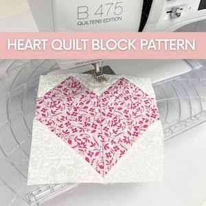 Heart quilt patterns, scrappy heart quilt block, sew a simple heart quilt block, easy heart quilt block pattern, quilt block pattern