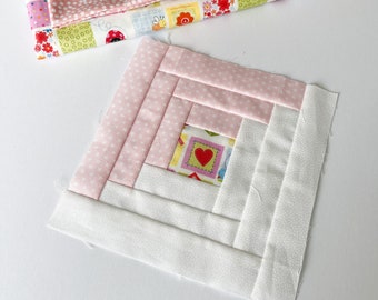 Patroon blokhutquilt, quiltpatroon blokhut, quiltblok blokhut, patroon voor quiltblok blokhut, patroon blokhut