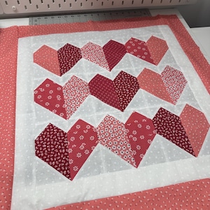 Heart quilt block wall hanging full pattern with video, beginners quilt pattern, heart quilt block pattern , easy love theme wall hanging