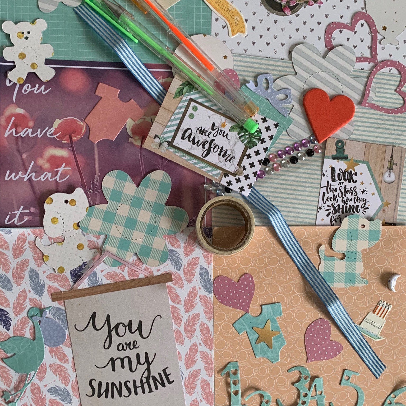 Neutral colours new baby scrapbook kit heartfelt mum gift Etsy