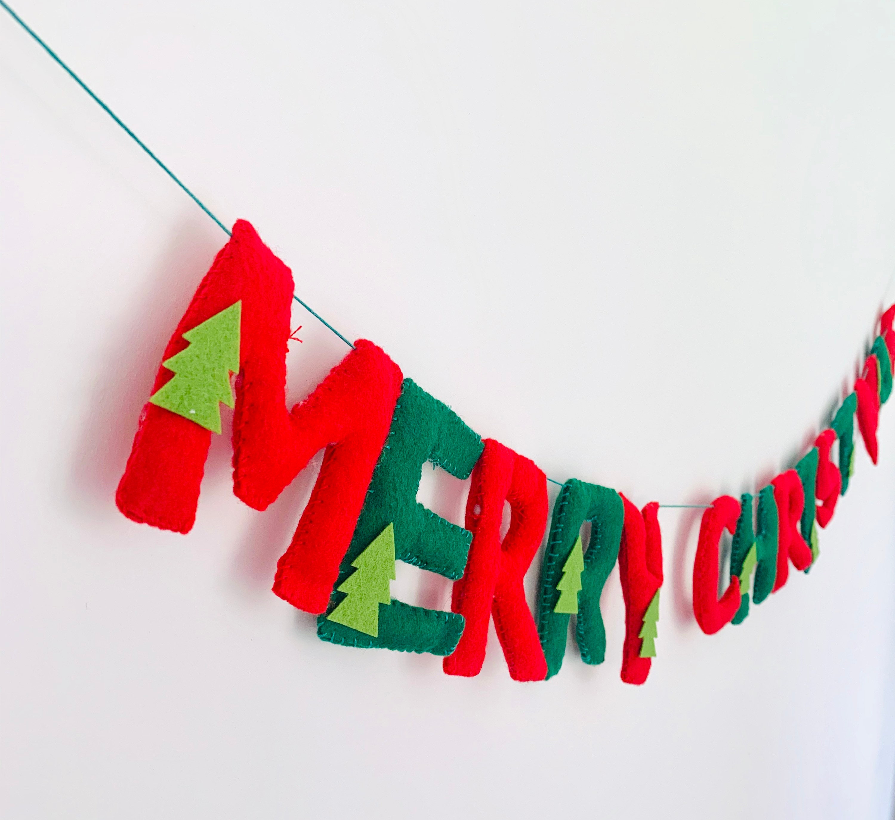 Merry Christmas felt garland kit Christmas bunting garland Etsy