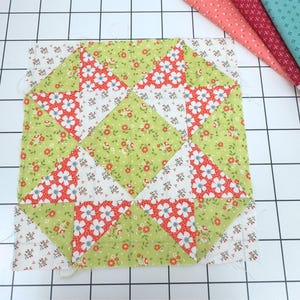 12 Inch Quilt Block Muster, Quiltblock für Anfänger, großes Quilt Block Muster, Anfänger Patchwork Block Muster, Stern Quilt Block