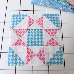 Ohio Star quilt block pattern, beginner quilt pattern, star block pattern, PDF quilt pattern, beginner patchwork block pattern,