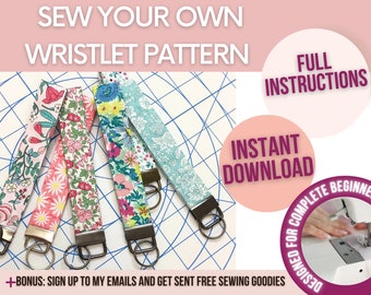 Fabric Wristlet Sewing Pattern: Beginner-Friendly Key Fob (PDF Pattern)