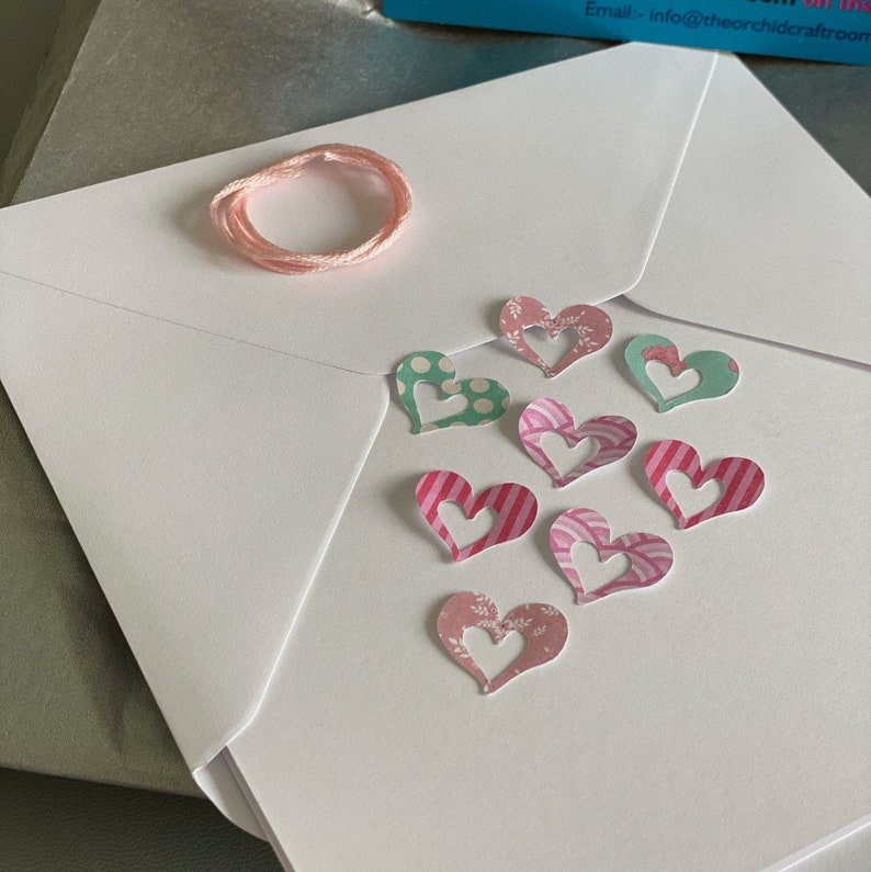 card making kit DIY card Heart bunting