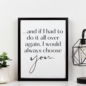 CHOOSE YOU Wall Art, Quote Print, Downloadable Prints, Printable Wall Art, Digital Prints Download, Quote, Typography Quote
