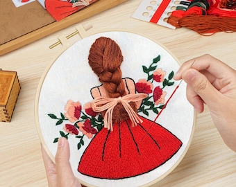 Flower Woman Embroidery Kit | DIY Sewing Art for Beginners | DIY Craft for Home Décor | Craft Lover Gift | Gift for her