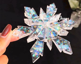 Snowflake Mold Resin,Eight-pointed Star Mold,Christmas Tree Decoration Silicone Mold,Star Resin Mold,Winter Snowflake Clear Epoxy Shiny Mold