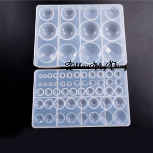 Resin Mold for Half Ball, Gemstone Resin Molds, Ball Silicone Mold for Jewelry Making Clay, DIY Crystal Epoxy UV Resin Mold, Shiny Mold