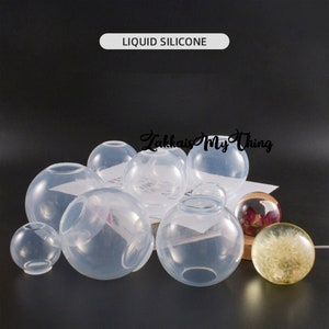 Sphere Resin Molds, Sphere Silicone Mold for Resin Plaster Soap Candle, Night Light Lamp Mold, Ball Molds, DIY Dried Flowers Ball Molds Art