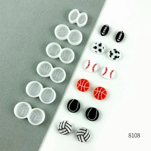 Ear Studs Resin Molds, Sports Earring Resin Mold, Jewelry Earring Silicone Mold for Resin, football Earring Studs Silicone Mold, DIY epoxy