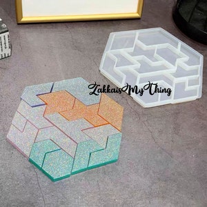 Seven-piece Puzzle Resin Molds, Puzzle Silicone Mold, Classic Puzzle Mold Set, DIY Epoxy Board Game Mold, Kid Game Resin Mold, Table Game