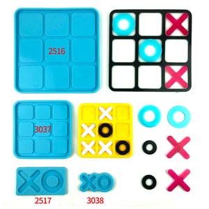 Tic Tac Toe Game Hars Mallen, Tic Tac Toe Mold Set, Tic Tac Toe Siliconen Mal voor Hars, Bordspel Mold, Kid Game Mold, DIY Epoxy Game Mold