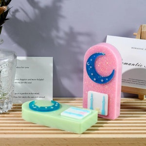 Moon Aromatherapy plaster Silicone Mold for Resin decoration polymer clay Gypsum cement, DIY Moon Castle Resin Molds Craft home decro