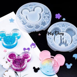Stampo in resina per agitatore testa di Topolino, stampo per testa di topo, stampo per castello in silicone con testa di topo, stampo in resina con etichetta di Topolino fai da te, stampi per portachiavi di Topolino
