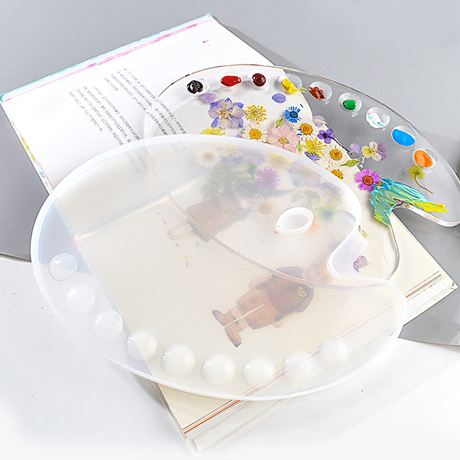 Paint Palette Mold for Resinsilicone Palette Mold Resincolor Etsy