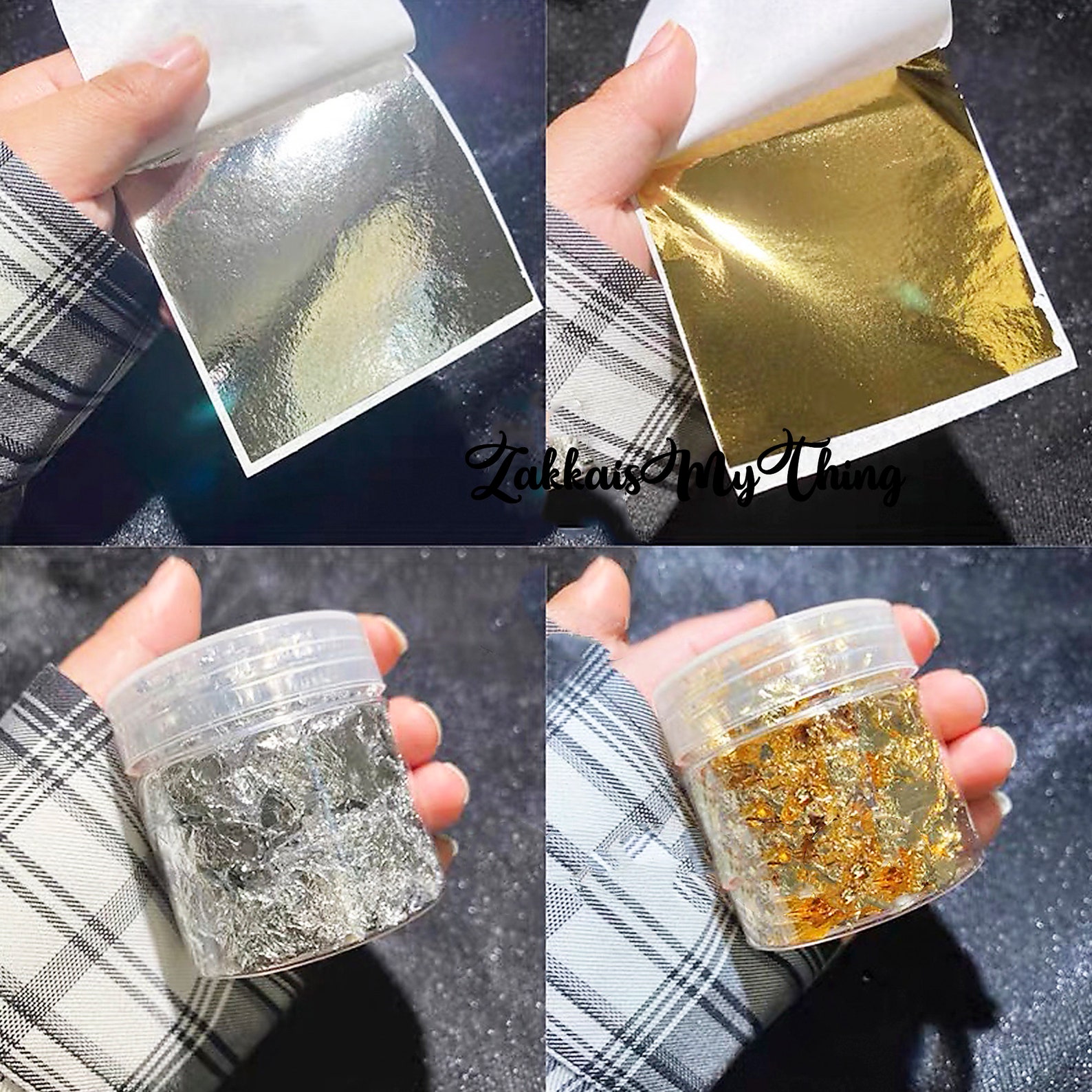 Gold Leaf Flake Gold Foil Paper Flakes Silver Leaf Flakes Etsy