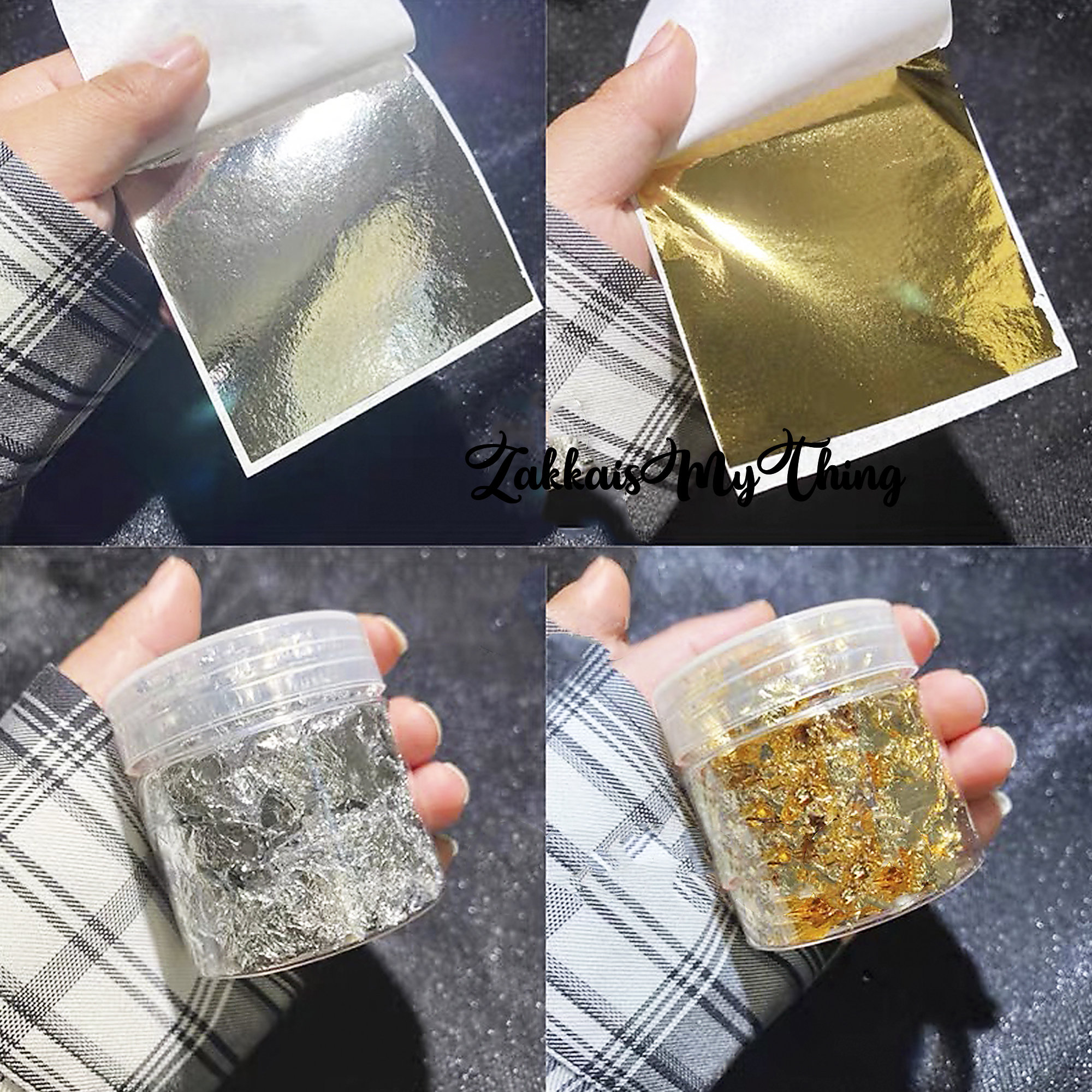 Gold Leaf Flake Gold Foil Paper Flakes Silver Leaf Flakes Etsy