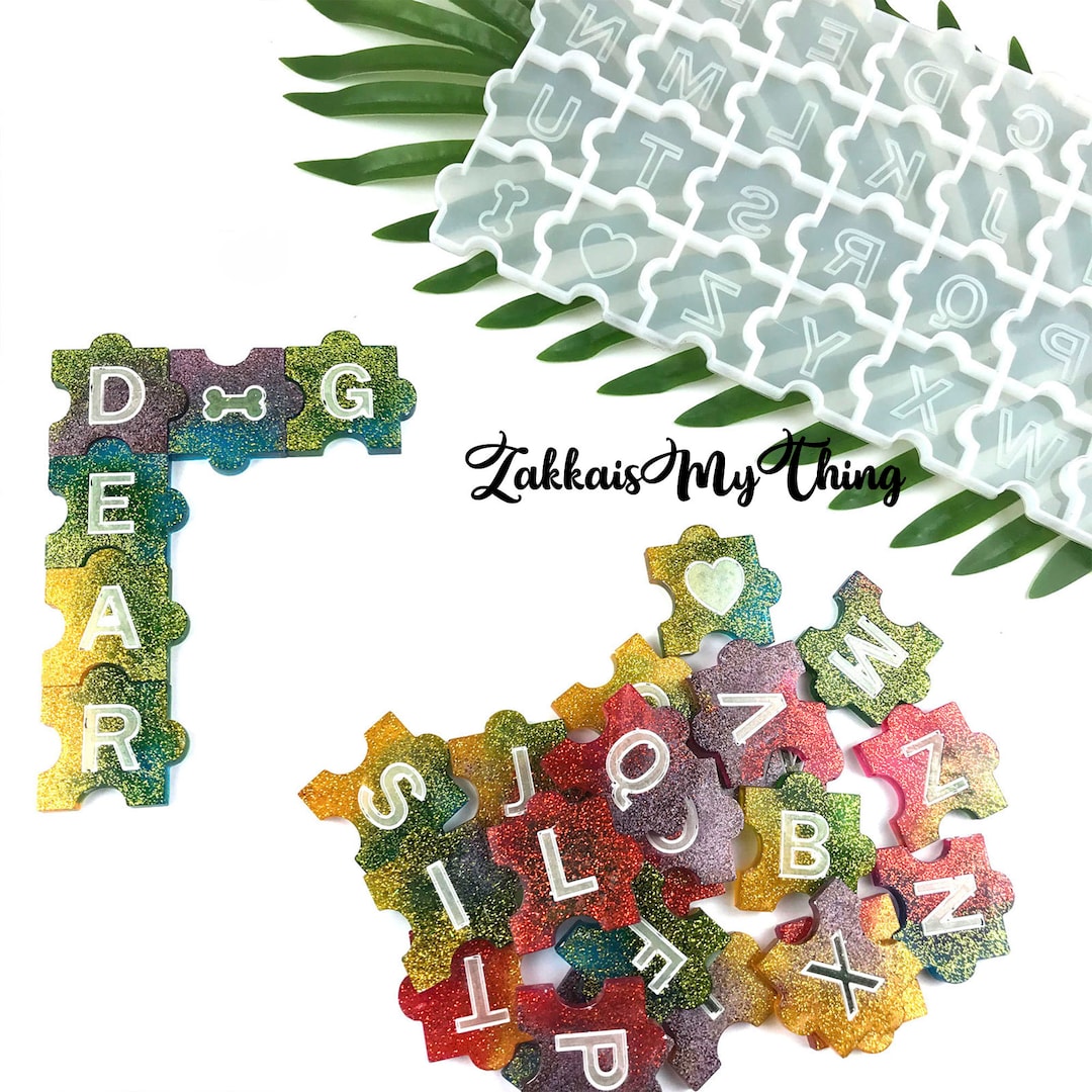 Letter Puzzle Resin Molds Crossword Puzzle Silicone Mold Etsy