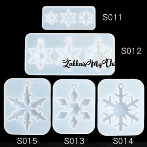 Schneeflocken-Form aus Kunstharz, verschiedene Schneeflocken-Harzform, Weihnachtsbaum-Dekoration, Silikonform, DIY Epoxid-Winter-Schneeflocken-glänzende Form