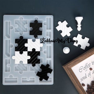 Puzzle Chess Board Silicone Mold for Resin, Checkers Resin Molds, Checkers Mold, DIY Epoxy Chess Mould Crafts Mold, Board Games Resin Mold